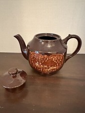 Antique Porcelain Teapot, Made In Japan Windmill/cows (t3)