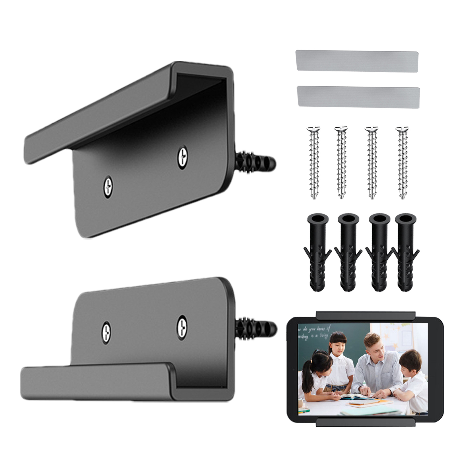 Universal Tablet Wall Mount Bracket for iPad and Phones with Secure Screw Holder-image