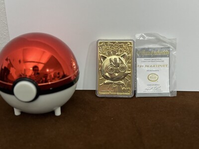 limited edition pokemon 23k gold plated trading card jigglypuff JIGGLYPUFF 39 - MIB Pokemon Burger King Gold Card main image 0