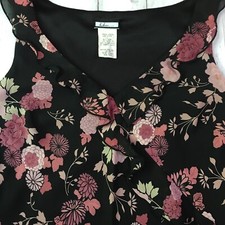 Vintage Believe Womens Flower Babydoll Midi Dress Size 10 Pink Black Y2K Fairy