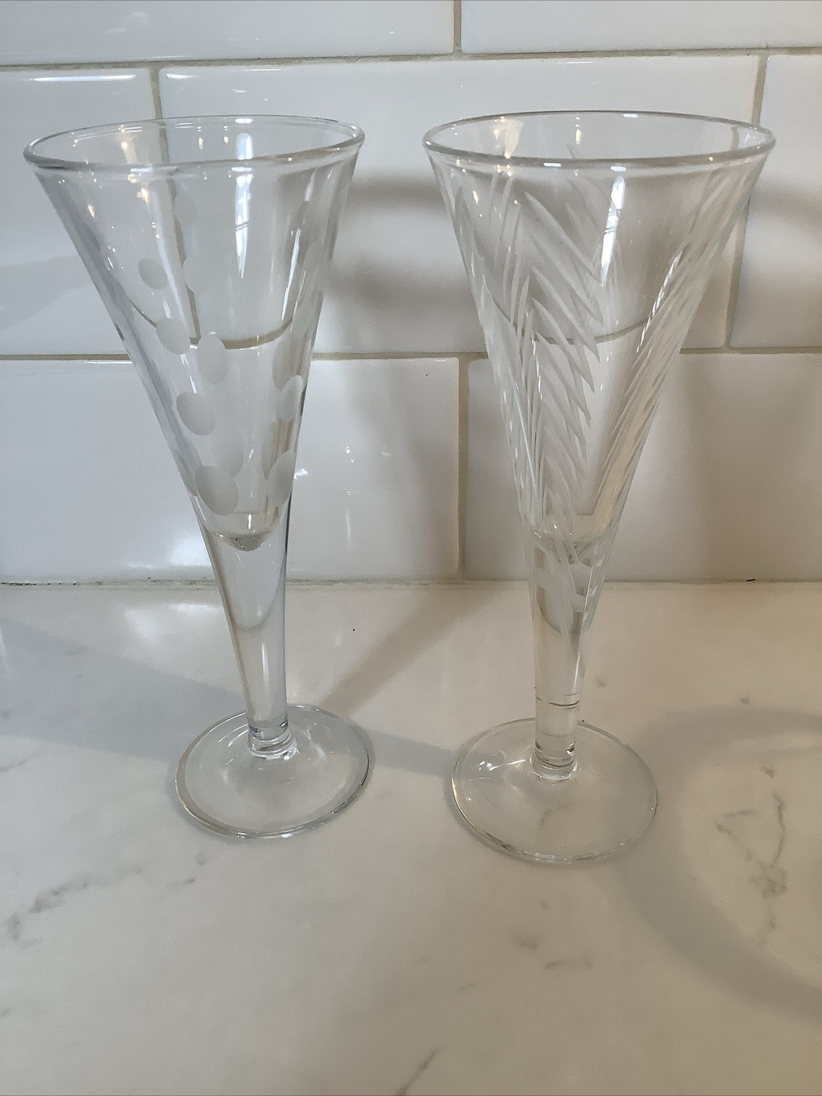 Mikasa Cheers Etched Cordial Glasses Stemware 6" Tall 2 oz France Set