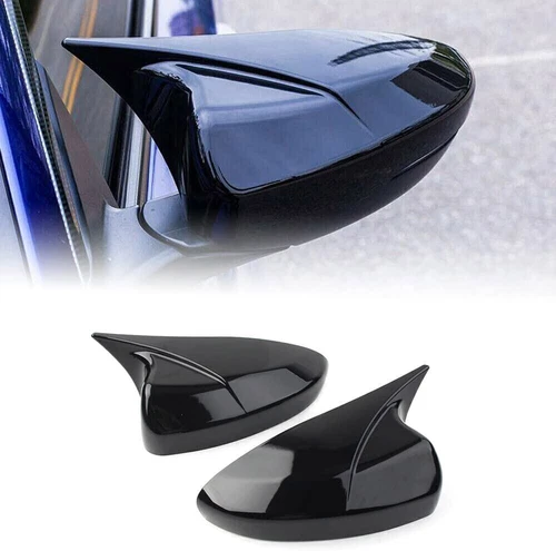 For Honda Accord 2018-2019 Glossy Black OX Horn Rear View Side Mirror Cover Akeu