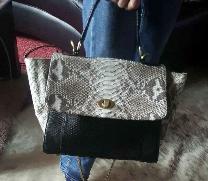 Sac main en cuir de python v ritable eBay