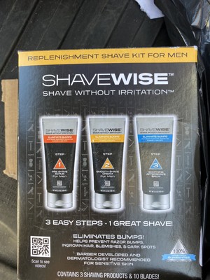 Shavewise Ingrown Hair Treatment Deluxe Shave Kit For Men 3 Steps
