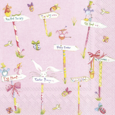 Serviette Easter Egg Hunt light rose