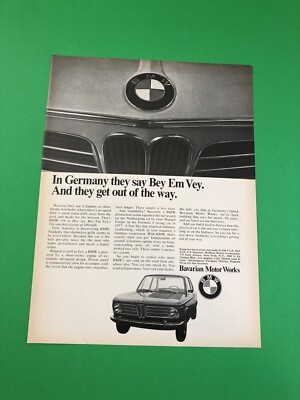 1965 1966 1967 1968 1969 1970 1971 BMW ORIGINAL VINTAGE PRINT AD ADVERTISEMENT C