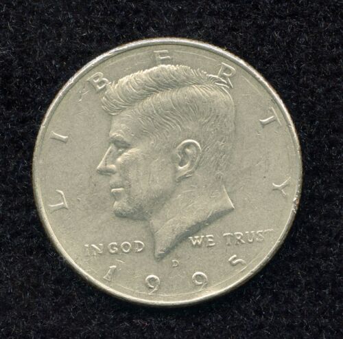 1995 D US Kennedy Half 1/2 Dollar RARE DIE RING ERROR Circulated - Picture 1 of 6