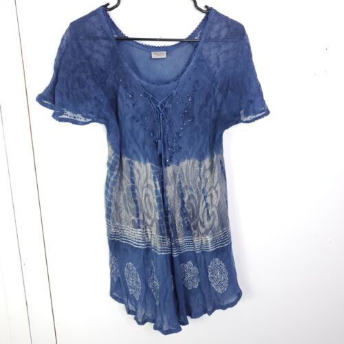 Advance Apparels Top Damen freie Größe passt groß bestickt Pailletten Fee