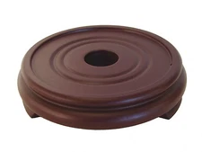 Heavy Rubber Finish Brown Round Wooden Pedestal Stand