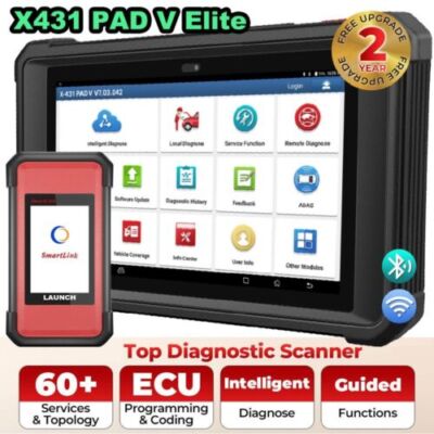 LAUNCH X431 PAD V ELITE PAD 5 Car Diagnostic Scanner Tool Key Programming Coding