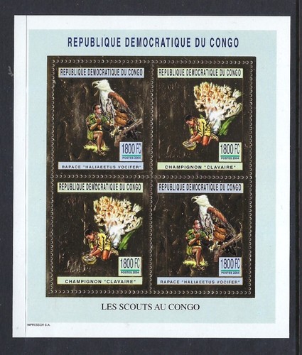 2004 Scouts Congo mushrooms eagle gold minisheet 4