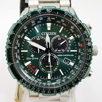 CITIZEN PROMASTER SKY CB5004-59W Green Chronograph Analog Men's Watch New in Box