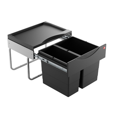 Hailo Abfallsammler 3644941 Raumspar-Tandem-S 18+12L Einbau Mülleimer schwarz