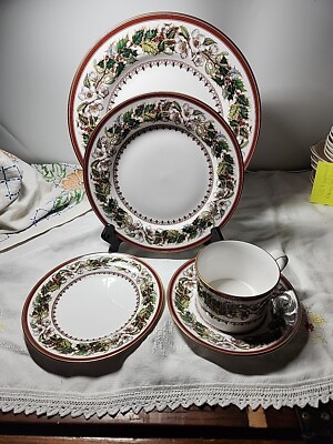 Spode Christmas Rose Fine Bone China 5pc Place Setting England