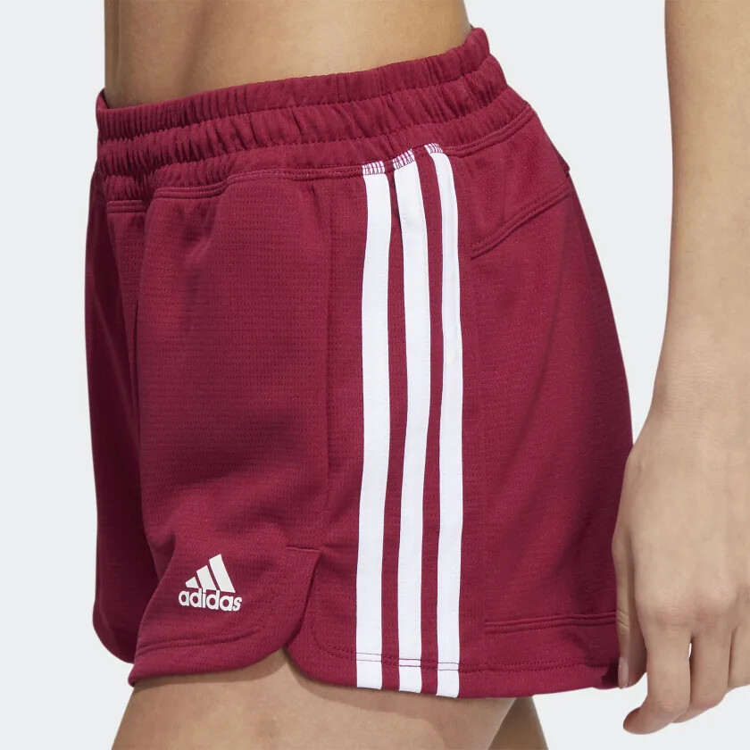 adidas Women's Burgundy/White Pacer 3 Stripes Knit Training