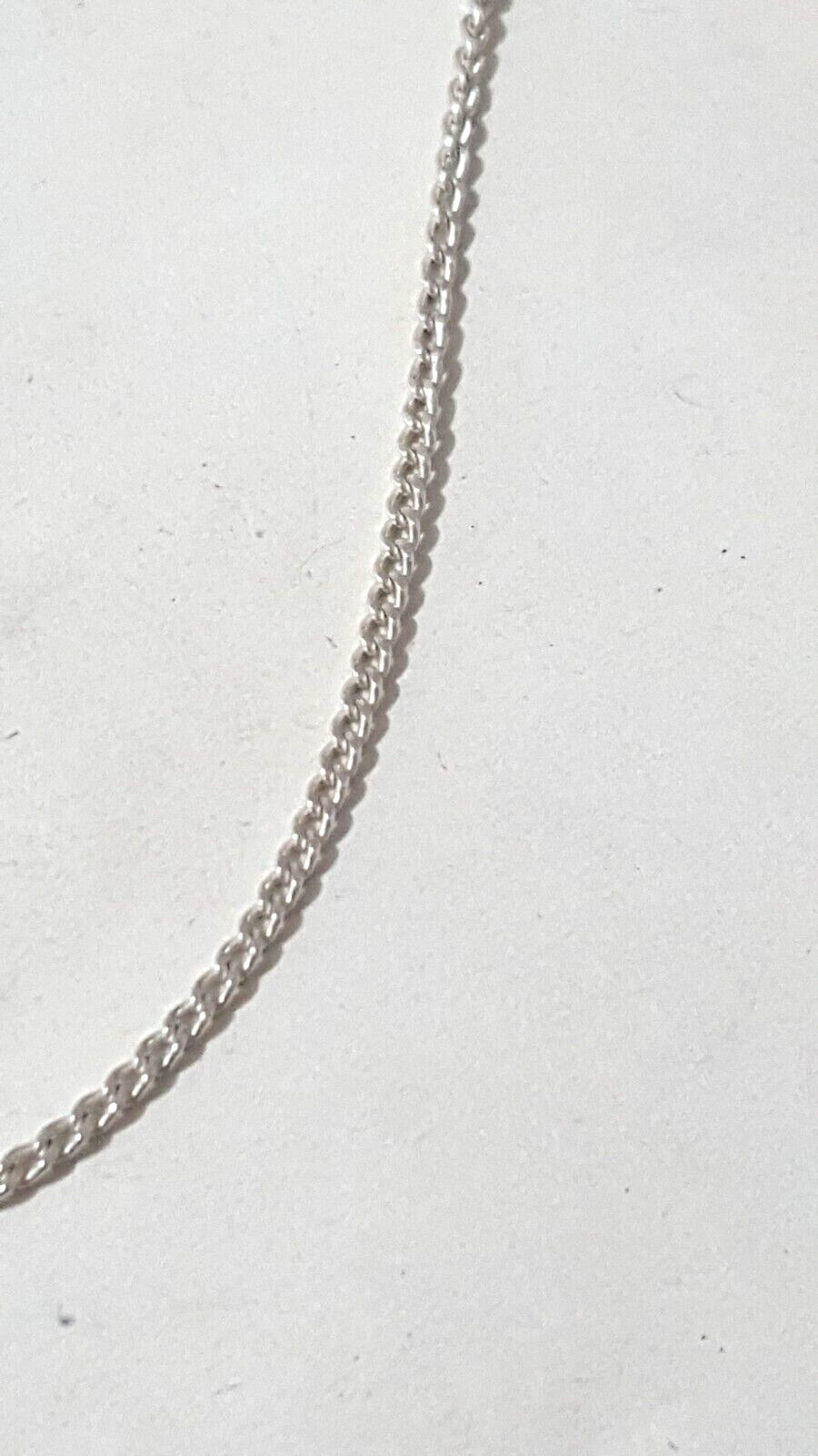 Gorgeous Sparkling Curb Chain Necklace 46CM Long 925 Silver 3.50 g #20869