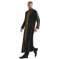 Muslim Men Abaya Thoub Jubba Thobe Kaftan Velvet Long Robe Saudi Dishdasha Dress