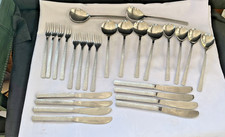 26piece 6 place setting  for 4 Viners Studio Stainless Steel Bark Cutlery