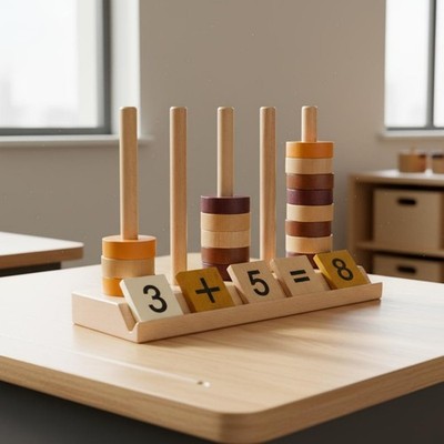 Holz Zählrahmen Pädagogisches Mathewerkzeug Frühes Lernen für Klassenzimmer, Kinder