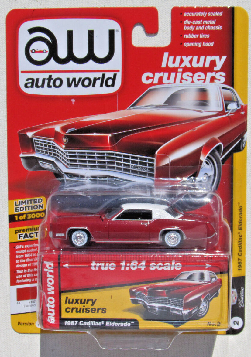 AUTO WORLD PREMIUM LUXURY CRUISERS 1967 CADILLAC ELDORADO B 1/3,000 Flamenco Red