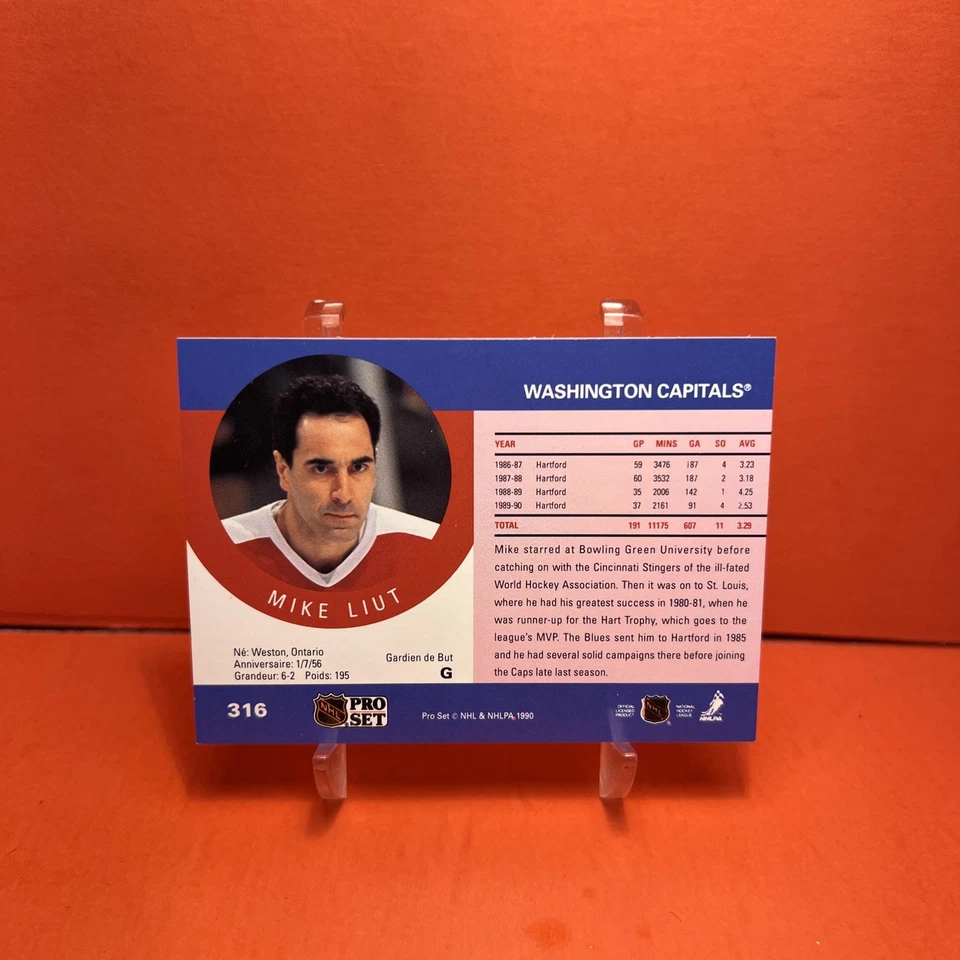 1990-91 Pro Set Mike Liut #316 EX🦄 - Image 2 of 2