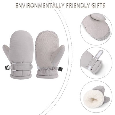 Cold Weather Ski Gloves Reinforced Stitching Elastic Secure Fixing for Baby