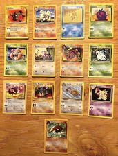 Pok mon TCG Base Set 13 Cards Vintage 1999 NM Condition No Duplicates
