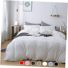 Household 100 Cotton Jersey Knit Duvet Cover Comfortable, Super King White