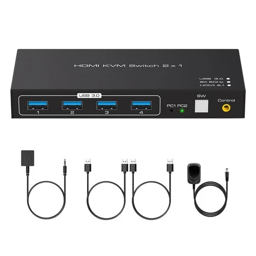 5Gbps 2x1 4K 120Hz 8K USB3.0 HDMI KVM Switcher 2 In 1 Out For Windows 7/10/ XP