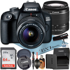Canon EOS 4000D / Rebel T100 DSLR Camera EF-S 18-55Mm Lens Sandisk 64GB Memo