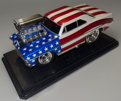 Muscle Machines American Flag 66 Nova Real Steel Braided Fuel Lines 1:18