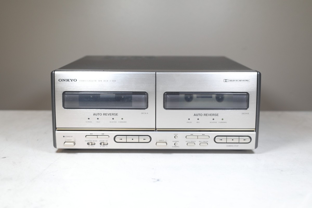 Onkyo K-05W Dual Cassette Deck Vintage Hi-Fi Stereo Tape Player