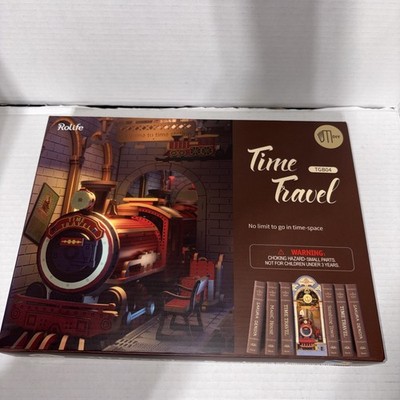 NIB Rolife Time Travel Train DIY Book Nook Kit, Craft Kit Bookends