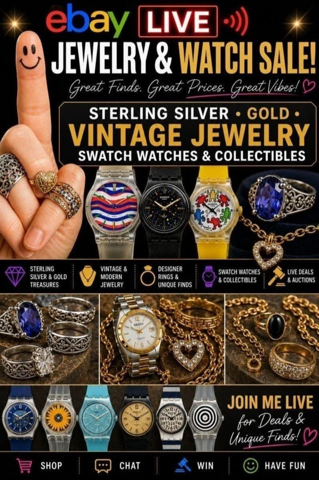 Sterling Silver Gold Vintage Modern Jewelry and Watches Swatches