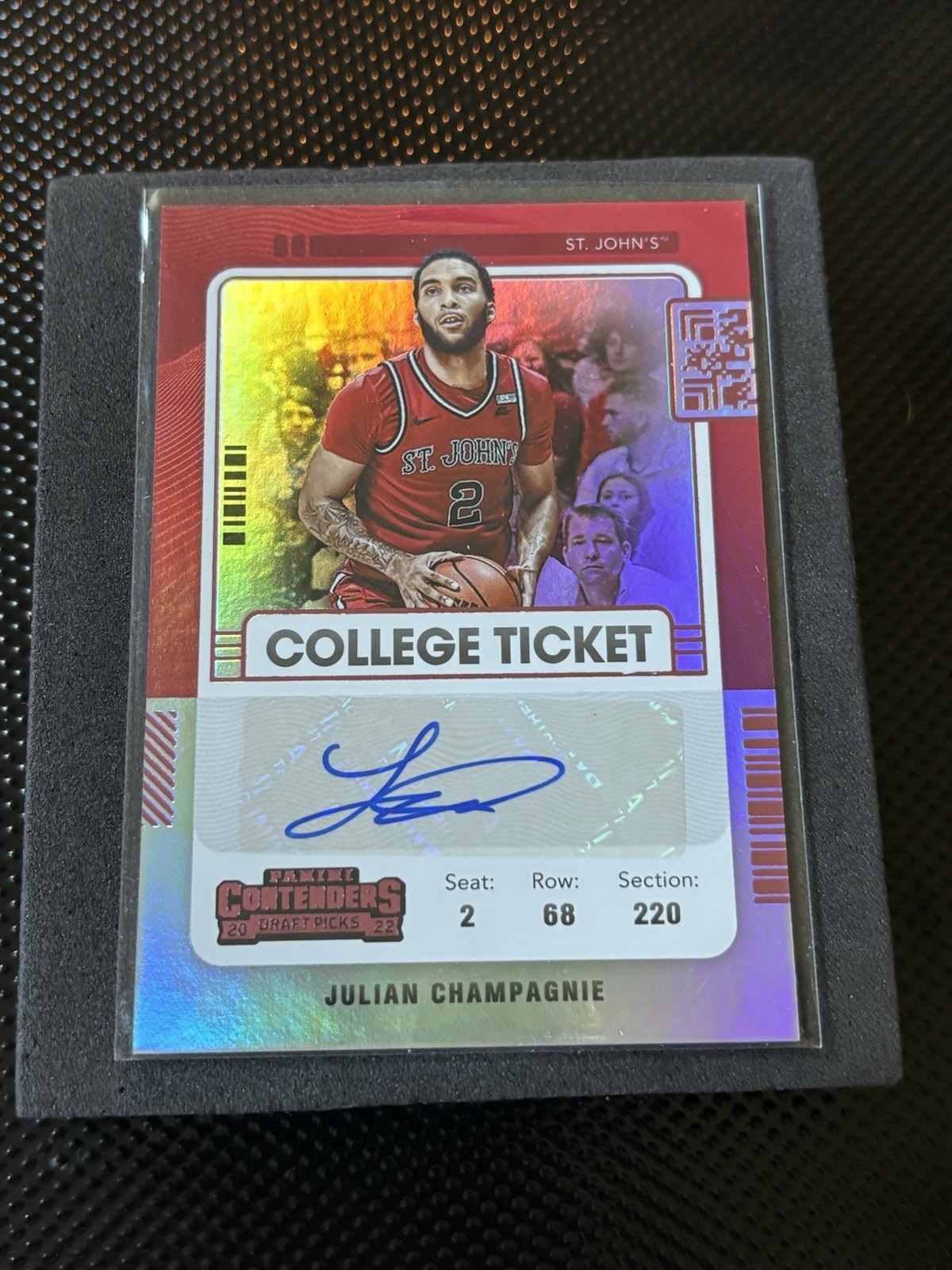 Julian Champagnie #CT-JCH Basketball Cards 2022 Panini Chronicles Draft Picks Contenders College Ticket Autograph trading card — raw and PSA graded price guide