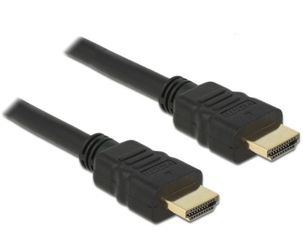 Delock Hdmi Kabel Ethernet A -> A St/St 1.00M 4K Gold-image