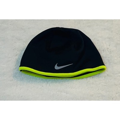 Nike Therma-FIT Reversible Beanie Men Black Neon Green Reflective Running Hat
