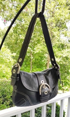 Coach F10188 Vintage Small Soho Black Leather Shoulder Bag w