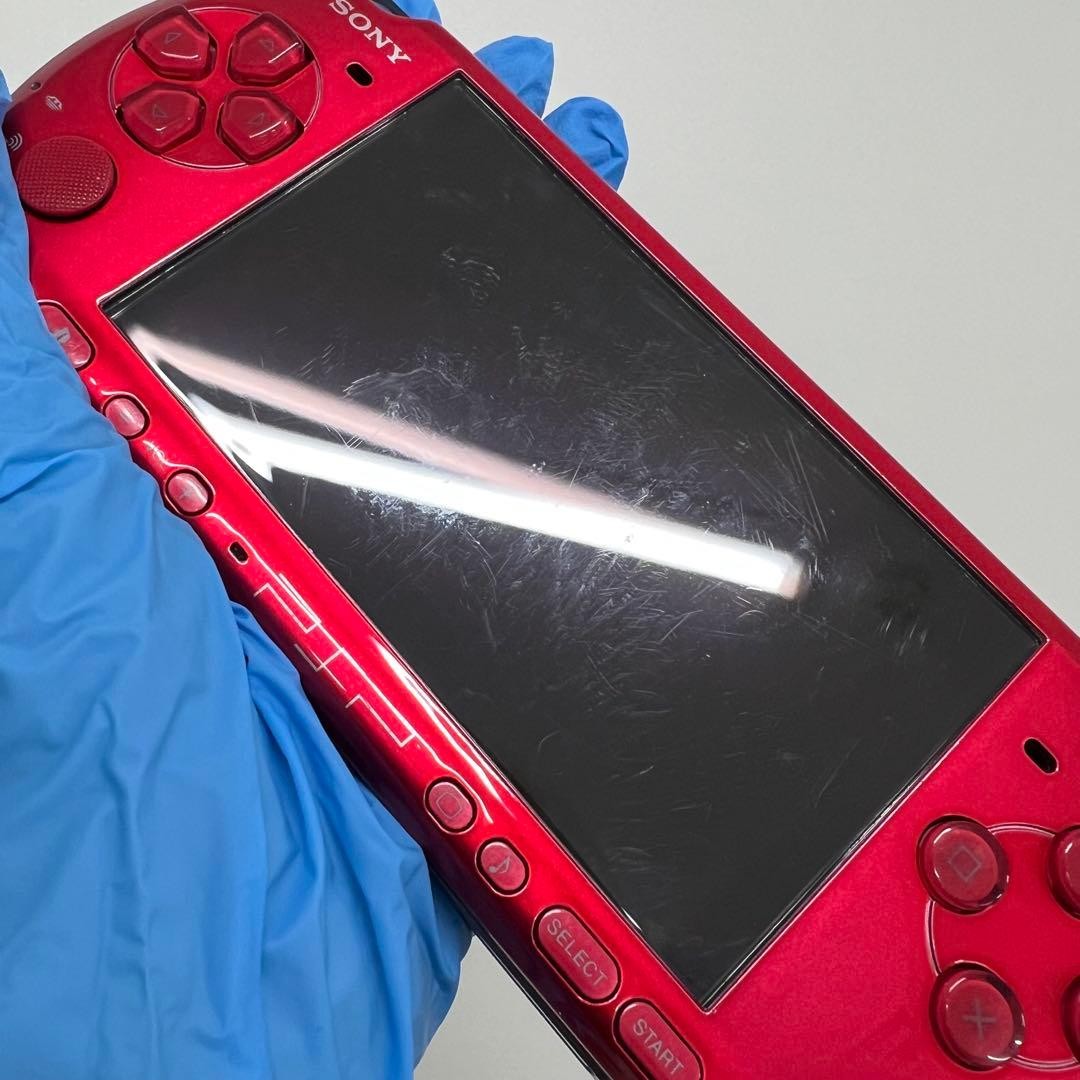 SONY PSP-3000 Red Console Tested Working With Pro Yakyu Spirits 2013&8GB Memory