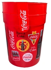 Coke Coca Cola 1- 2Pk 25oz Ea Plastic Drinking Cup 4 3/4”H x 4”W Red/White-NEW