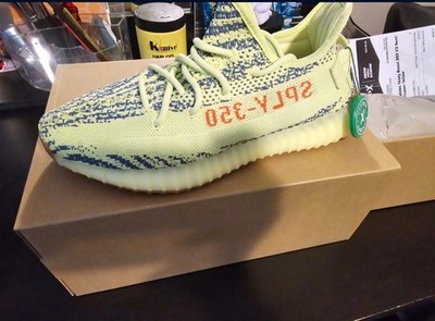 adidas Yeezy Boost 350 V2 Semi Frozen Yellow 2017 Primeknit Yellow Blue