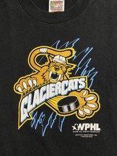 Vintage 90s Arkansas Glaciercats WPHL Hockey T Shirt Kids 6/8 1998