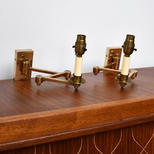 A Pair of Besselink & Jones Brass Wall Bed Side Table Lamp Reading Glover Lights