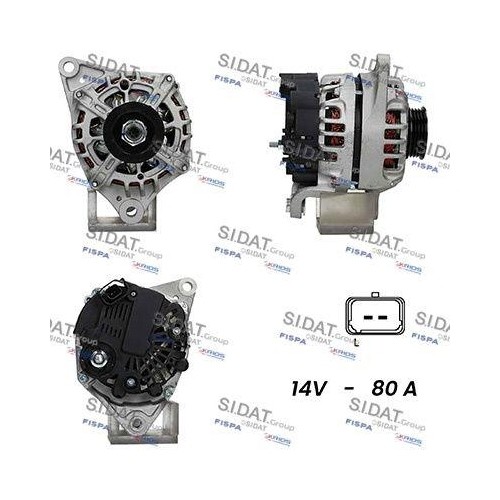 Alternateur Sidat A12VA0477A2 avec régulateur thermique intégré pour berline Nissan