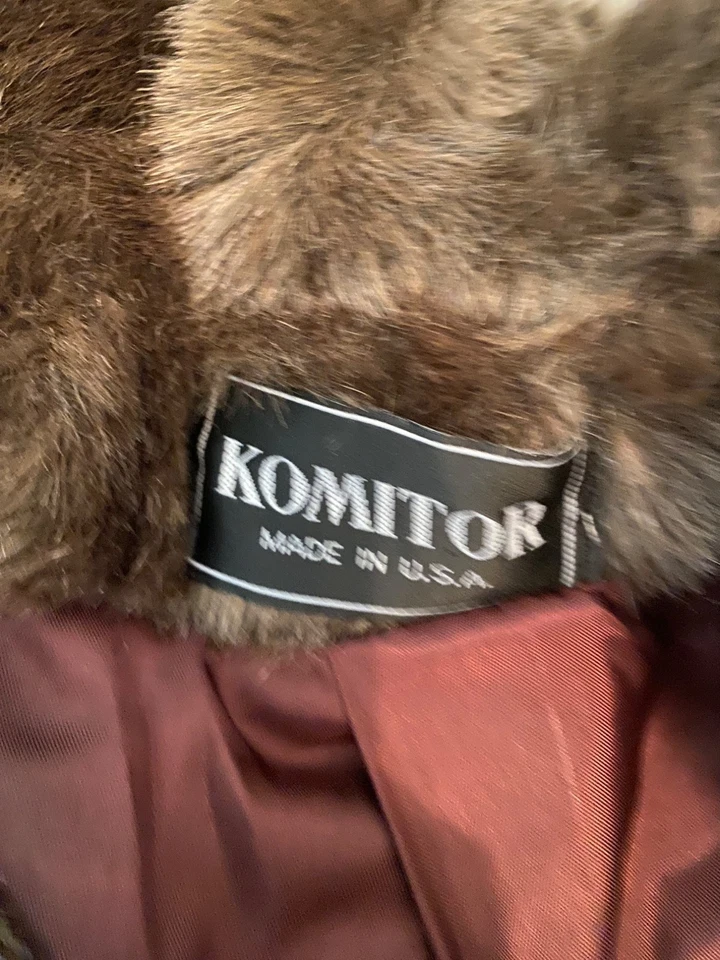 NWT Vintage Komitor Brown Faux Fur Coat Cape Made In USA Medium - Image 4 of 4