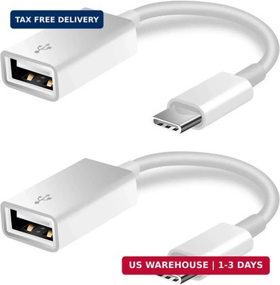 FLEAVER USB C to USB Adapter [2 Pack],Type-C OTG Cable Type C Male to USB A Fema