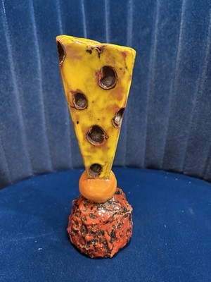Signed Clay Art Vase Abstract Unique 8  Tall