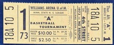 1973 MINNESOTA STATE HIGH SCHOOL BOYS BASKETBALL TOURNAMENT TICKET STUB TOUGH