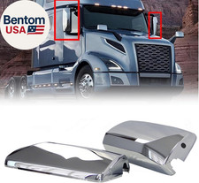 Pair Chrome Door Mirror Covers Fit for Volvo VNL 670/730/860/780/630 VNM 200/430