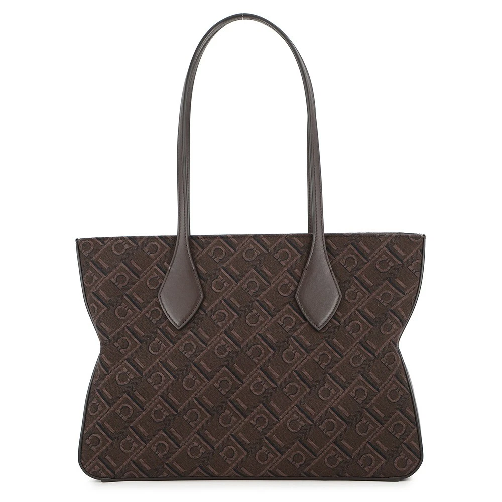 Ferragamo — Ferragamo Star Tote Bag Canvas/Leather Brown 219934 779547